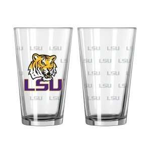  Louisiana State LSU Tigers NCAA Satin Etch Pint Glass Set 