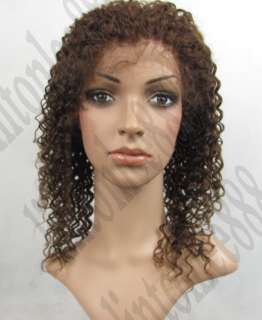 Jerry Curl _100% Indian Remy Human Hair Full Lace Cap Wig French Lace 