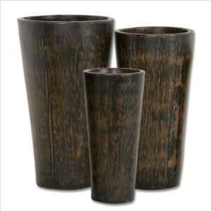  Set of 3 Makeda Vases   Black