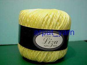 Ornaghi LIZA 100% COTTON Crochet Yarn yellow Lace/w  