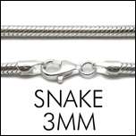 Sterling Silver SNAKE chain necklace 2mm 050 gauge  