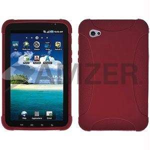   Silicone Skin Jelly Case   Maroon Red For Samsung GALAXY Tab GT P1000