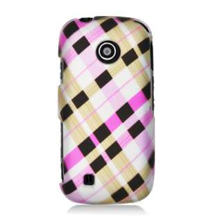 For LG Cosmos Touch/VN270 RUBBERIZED 2D Case Check Pink  