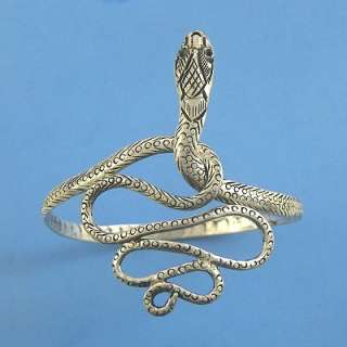 B406K Sterling Silver Snake Bangle Bracelet Nepal Hand Made Solid 925 