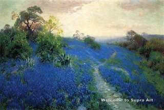 Bluebonnet Field Julian Onderdonk repro oil painting  
