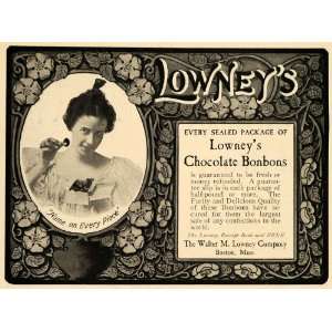  1904 Ad Walter M Lowney Co Chocolate Bonbons Candy 
