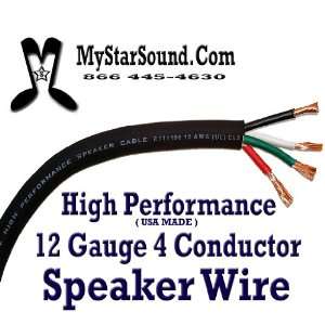  12 Gauge 4 Conductor Speaker Wire Sold Per Foot. USA Made 