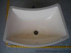 Ivory Ceramic Undermount Half Moon Bathroom Sink 2006  