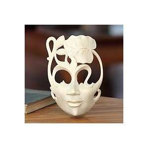  NOVICA Wood mask, Lotus Lady