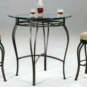  Chintaly 0745 CNT Round Wrought Iron Counter Table in Dark 