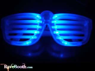 Slotted Shutter LED Flashing Shades Light Up Glasses DJ  