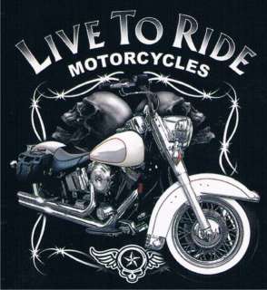 LIVE TO RIDE MOTORCYCLE Skull Adult Humor Funny T Shirt  