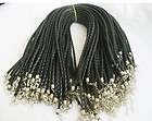 100pcs black braided PU leather necklace cord 4mm 18