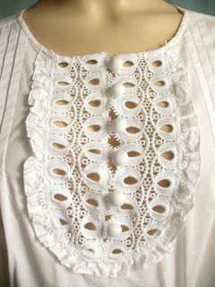 Laundry White Crochet Lace Shirt Top Size Sz L NWT  