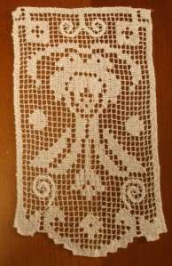   Intricate Hand Made Filet Lace/Darned Net Doilies Circa Late 1800s