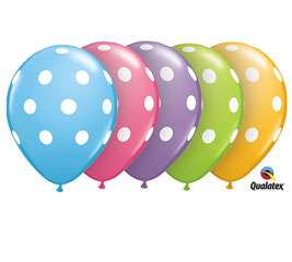 Big Polka Dot Assorted 11 Latex Decorative Party Celebration Balloons 