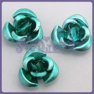 50 Gorgeous Green Jewelry Studs Make Aluminum Rose Bead  