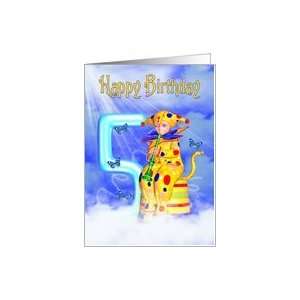   5th Birthday Card   Cute Little Pixie Clown Card Toys & Games