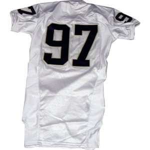 Kallen Wade #97 2009 10 Notre Dame Game Used White Football Jersey (42 