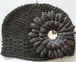 Baby Crochet Kufi Hat Cap with Daisy Flower U Pick 5  