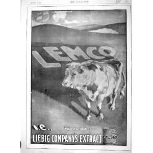    1900 ADVERTISEMENT LIEBIG COMPANY EXTRACT LEMCO COW