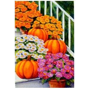  Mums & Pumpkins Flag 28x40 Patio, Lawn & Garden