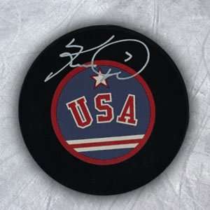  KEITH TKACHUK Team USA SIGNED Olympic Hockey Puck Sports 