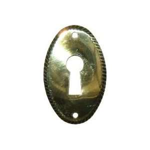  Stamped Brass Oval Keyhole Cover