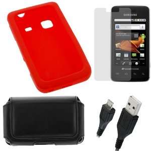 Rubber Soft Case + Clear LCD Screen Protector +Black Horizontal Large 