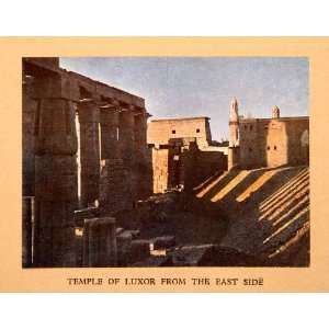 1923 Print Temple Luxor East Side Egypt Historic Landmark Archeology 