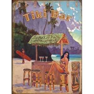 Tiki Bar Metal Sign Surfing and Tropical Decor Wall 