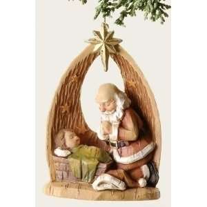  Kneeling Santa with Baby Jesus Chritmas Ornament