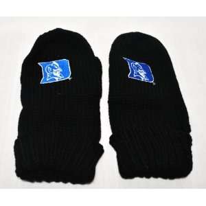   Duke NCAA approved Knit Black cozy Team logo mittens 