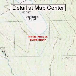  USGS Topographic Quadrangle Map   Metallak Mountain, Maine 