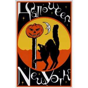  Halloween New York, Cat and Pumpkin Poster