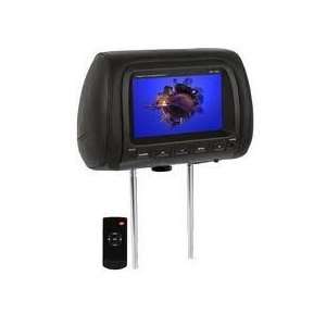   LCD Monitor Loaded in a Universal Headrest   Black