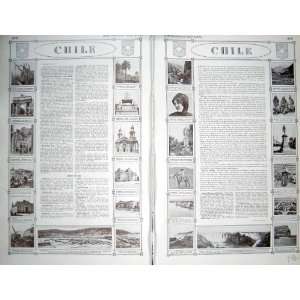  MAP 1922 CHILE VALPARAISO AFRICA INDIAN WOMEN INDUSTRY 