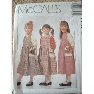 CHILDRENS AND GIRLS JUMPER AND APPLIQUES SIZES 4 5 6 MCCALLS SEWING 