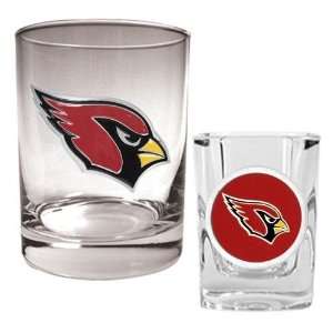  Arizona Cardinals Rocks Glass & Shot Glass Set   Primary 