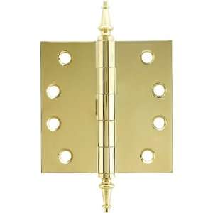   Brass Butt Door Hinge With Decorative Steeple Tips in PVD Finish