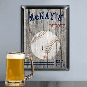    Personalized Traditional Baseball Man Cave Pub Sign