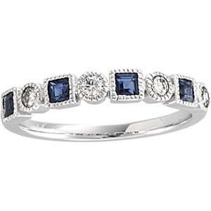   Sapphire & Diamond Anniversary Band Ring Diamond Designs Jewelry