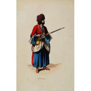  1845 Print Costume Afghan Man Turban Gun Afghanistan 