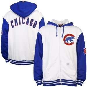 Chicago Cubs White Full Zip Hoody Sweatshirt  Sports 