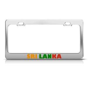 Sri Lanka Flag Country license plate frame Stainless Metal Tag Holder