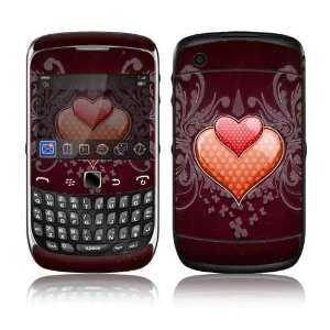  BlackBerry Curve 3G Decal Skin Sticker   Double Hearts 