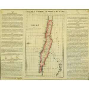  Antique Map of South America Chile, 1822