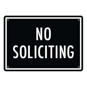    Econo Sign 6.3x9   No Soliciting Sign
