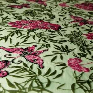  44 Wide Silk Velvet Burnout Mykah Caribean Green Fabric 