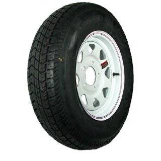 13 x 4.5 White Spoke Trailer Wheel with bias ST17580D13C Tire 